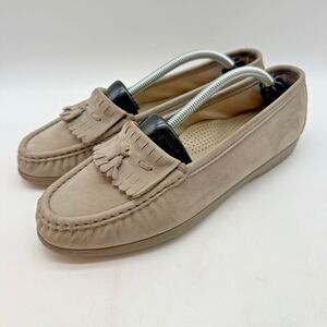 SAS Tasseled Kiltie Nubuck Loafer Women's 8.5W Gray Slip On Comfort Moccasin USA